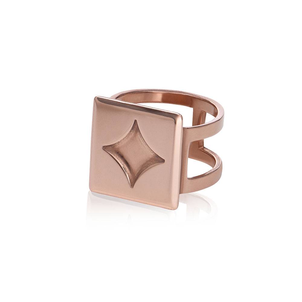 Domino ™ uniseks Kubus ring in 18k rosé goud vermeil-7 Productfoto