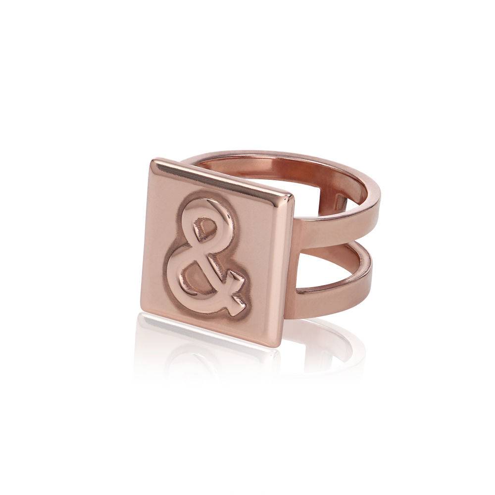Domino ™ uniseks Kubus ring in 18k rosé goud vermeil-4 Productfoto