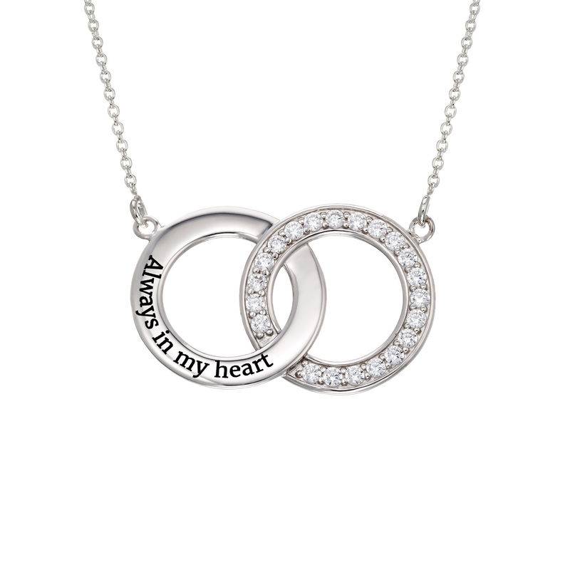 Cubic Zirconia Interlocking Circle Necklaces in Sterling Silver-3 product photo