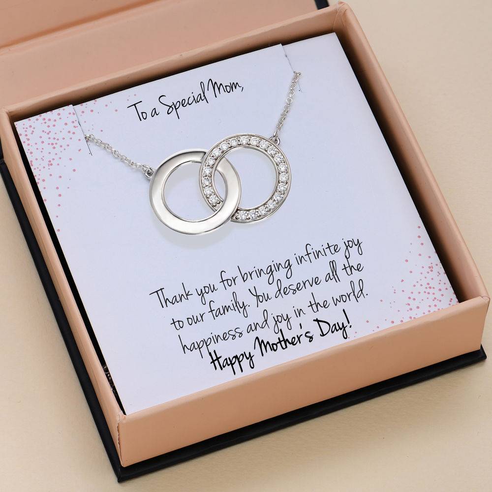 Zirconia Circles Necklace with Giftbox & Prewritten Gift Note Package in Sterling Silver product photo