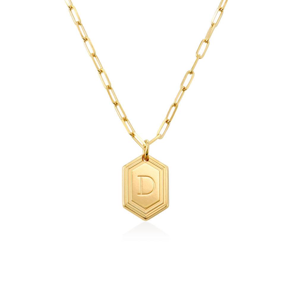 Cupola Link Chain Initial Necklace in 18k Gold Plating product photo