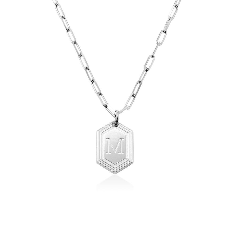 Cupola Link Chain Initial Necklace in Sterling Silver-1 product photo
