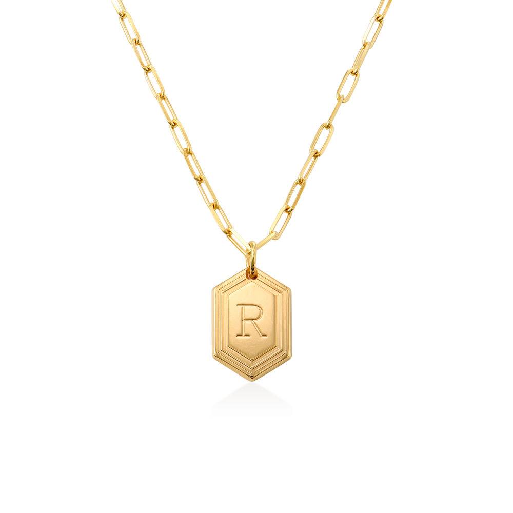 Cupola Link Chain Initial Necklace in Vermeil-1 product photo