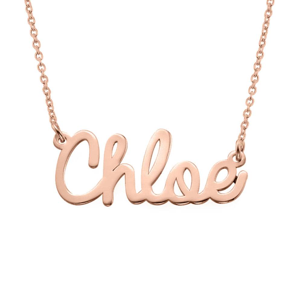 Collar con Nombre en Cursiva Chapado en Oro Rosa foto de producto