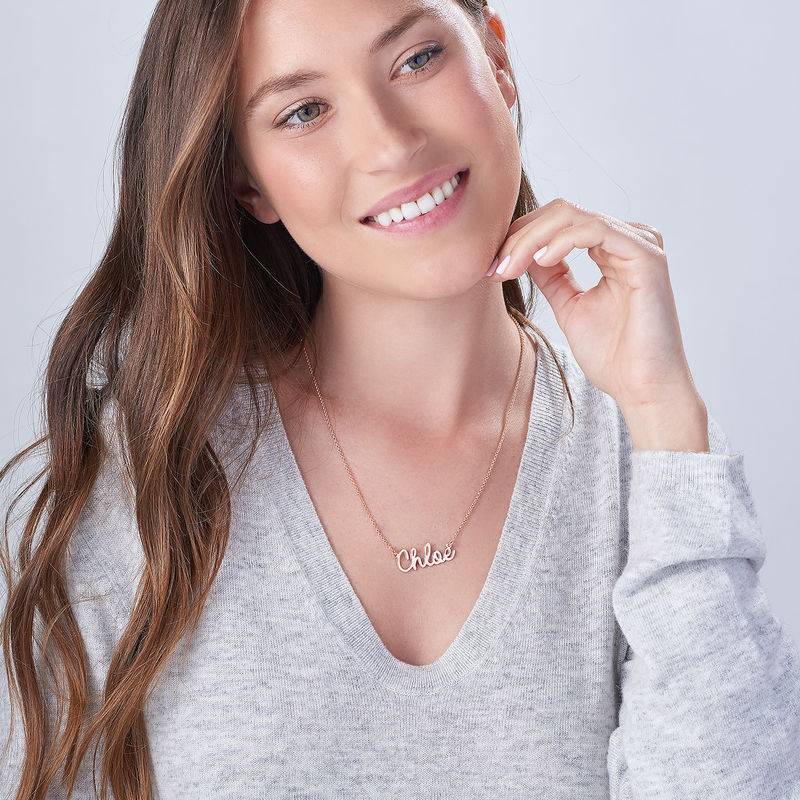 Cursive Name Necklace in 18ct Rose Gold Plating-3 product photo