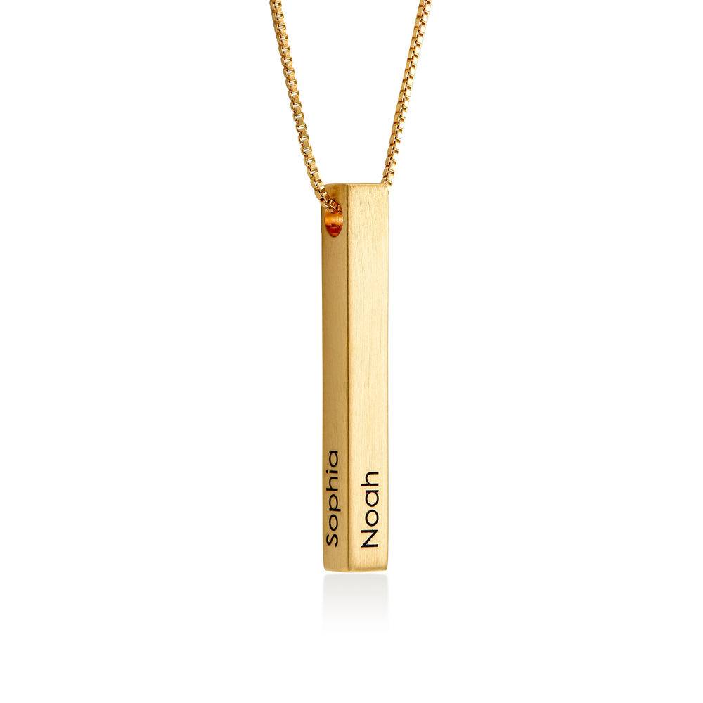 Custom 3D Bar Necklace Matte - Gold Plated-3 product photo