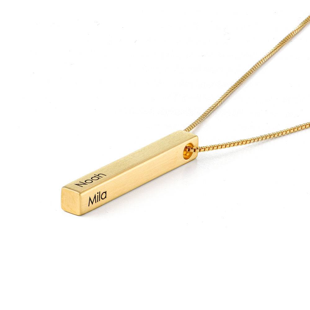 Custom 3D Bar Necklace Matte in 18ct Gold Plating-2 product photo