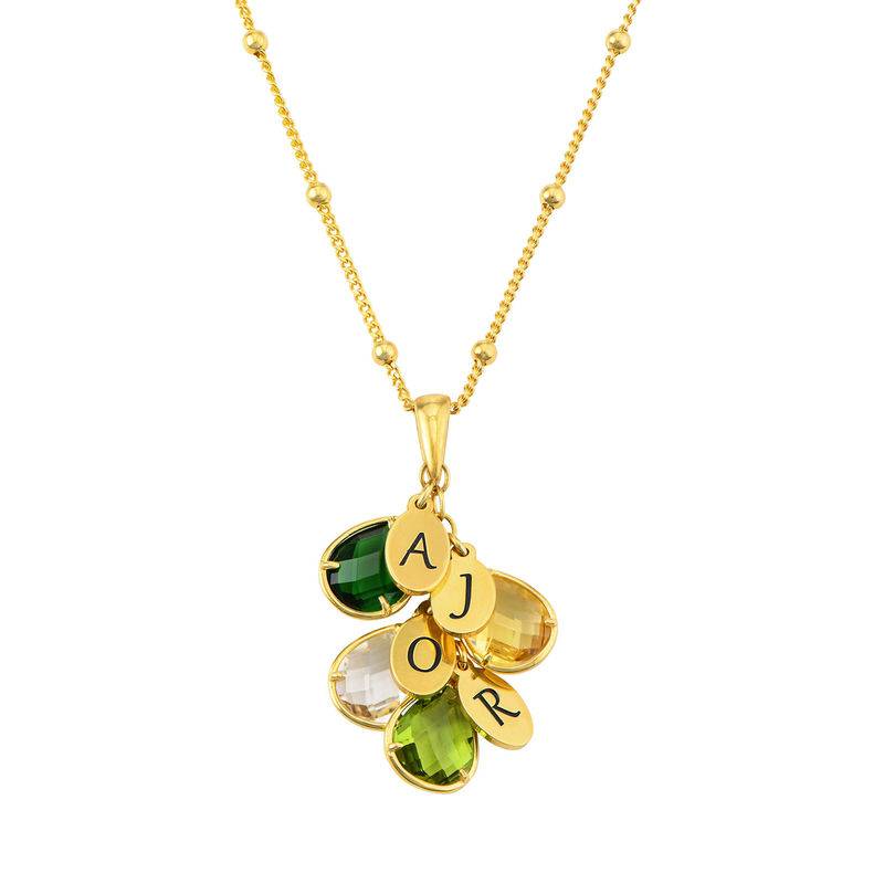 Custom Birthstone Drop Necklace for Mom in 18ct Gold Vermeil product photo