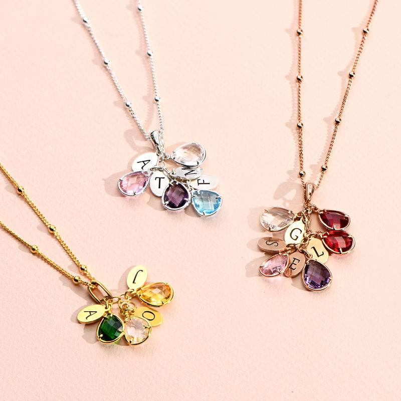 Custom Birthstone Drop Necklace for Mum in Gold Plating product photo