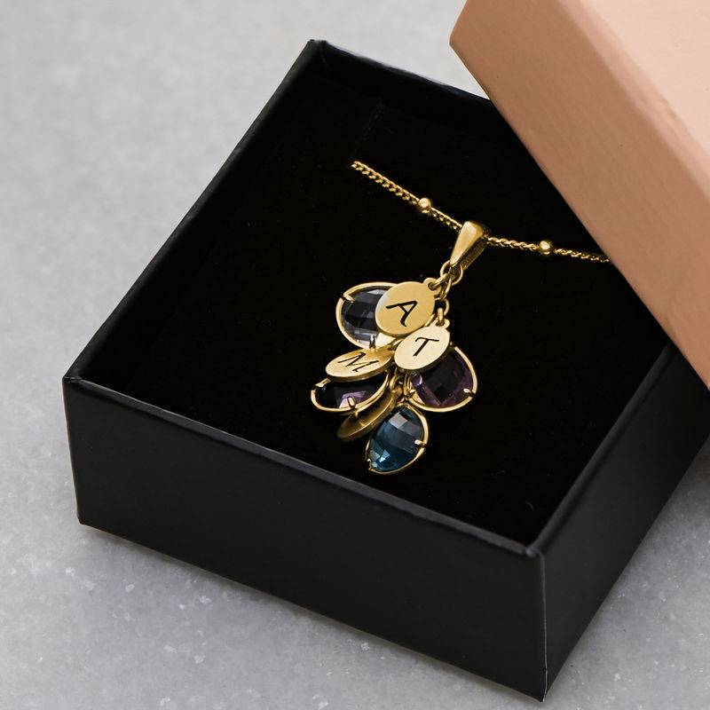 Custom Birthstone Drop Necklace for Mom in Gold Plating product photo