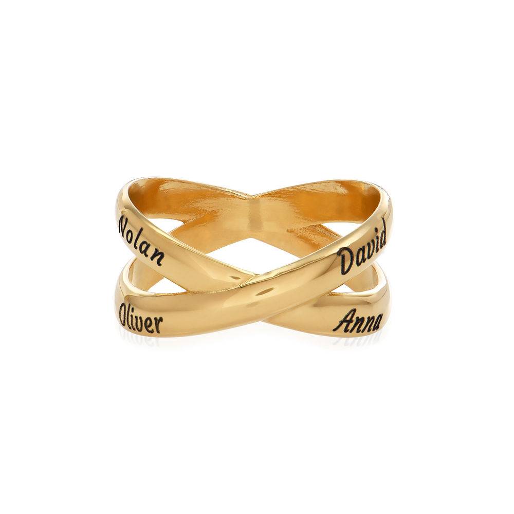 Anillo Criss Cross personalizado en oro vermeil de 18K foto de producto