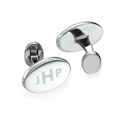 Personalised Cufflinks Plated with Rhodium in Sterling Silver-2 product photo