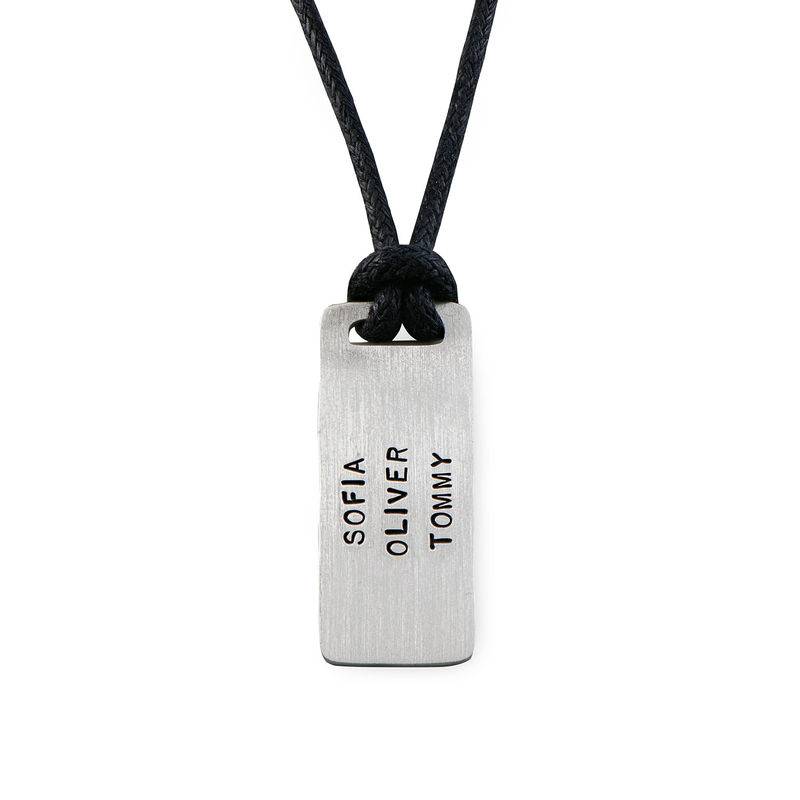 Custom Dog Tag Wax Cord Necklace for Men-4 product photo