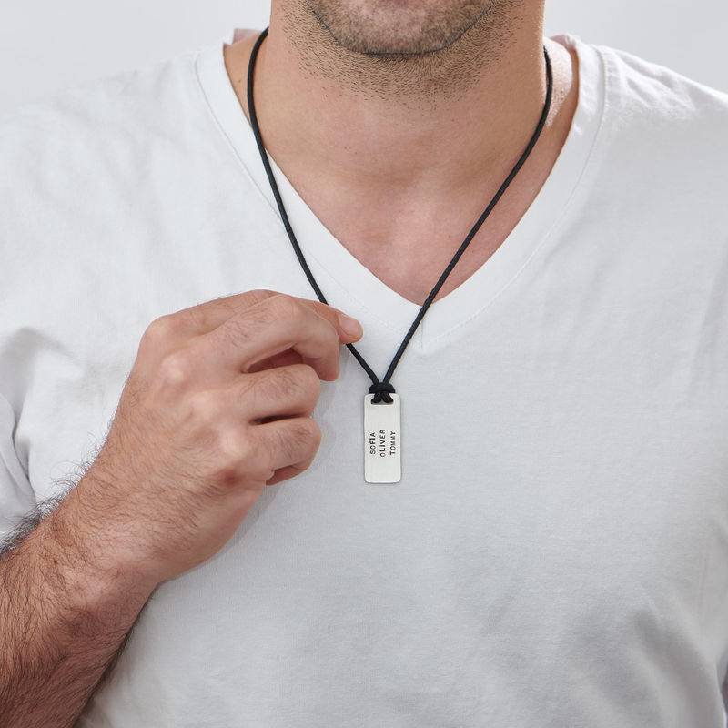 Custom Dog Tag Wax Cord Necklace for Men-2 product photo