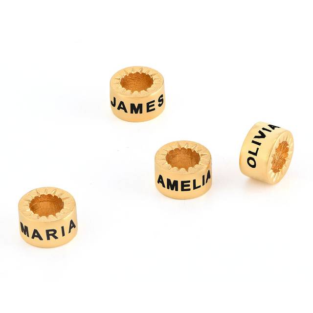 Custom Engraved Beads for Linda Jewelry in 18K Gold Vermeil MYKA