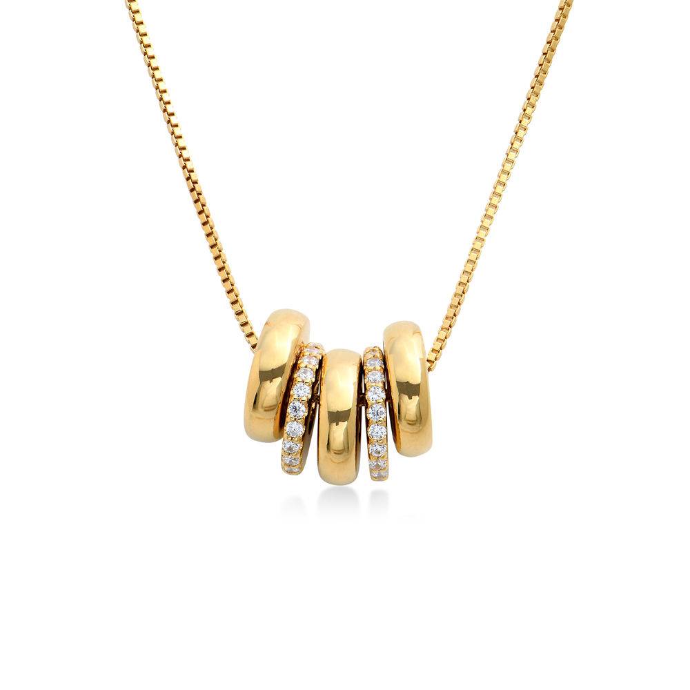 Collana con perline incise personalizzate in Argento 925 Oro Placcato 18K-1 foto del prodotto