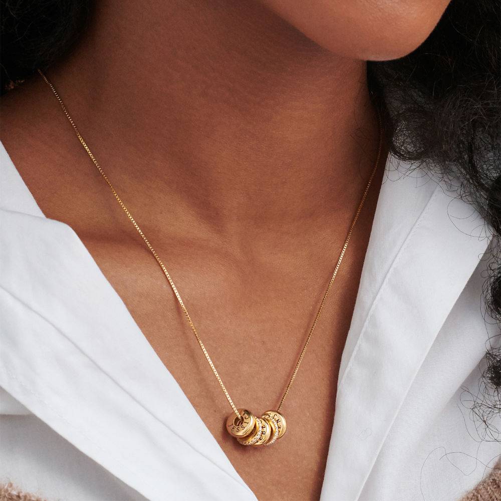 Collana con perline incise personalizzate in Oro Vermeil 18k-1 foto del prodotto