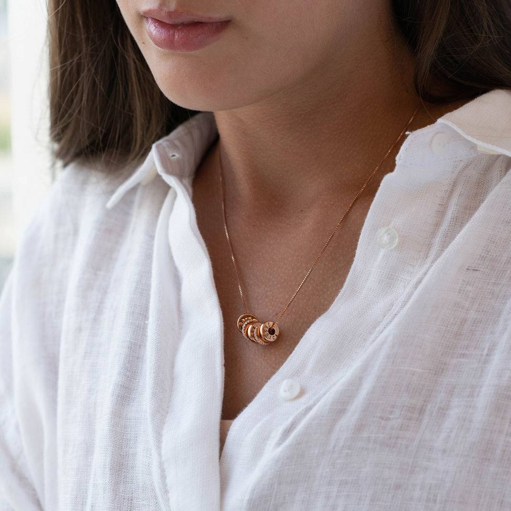 Candy Necklace with Custom Engraved Beads in 18ct Rose Gold Plating-5 product photo