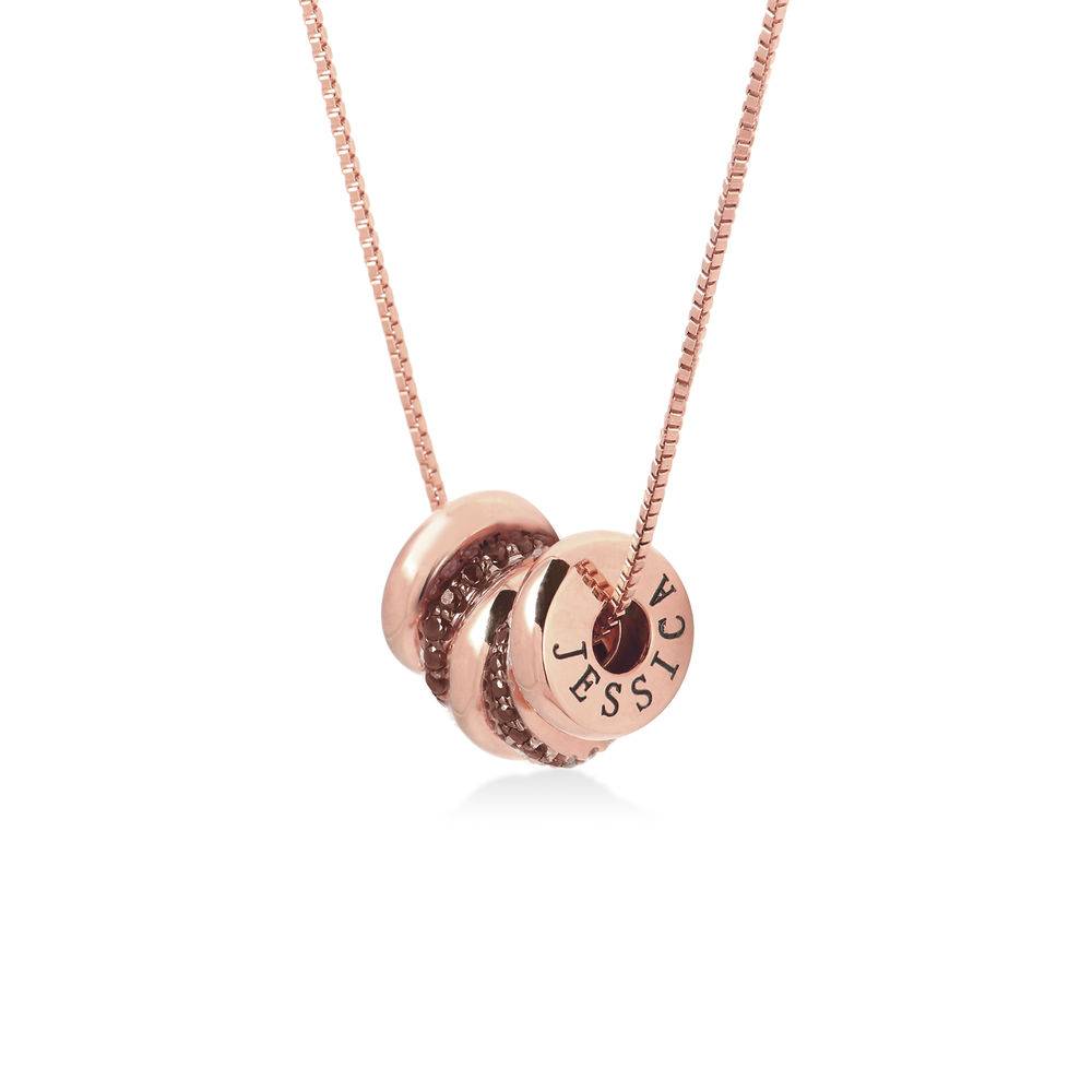 Candy Necklace with Custom Engraved Beads in 18ct Rose Gold Plating-3 product photo