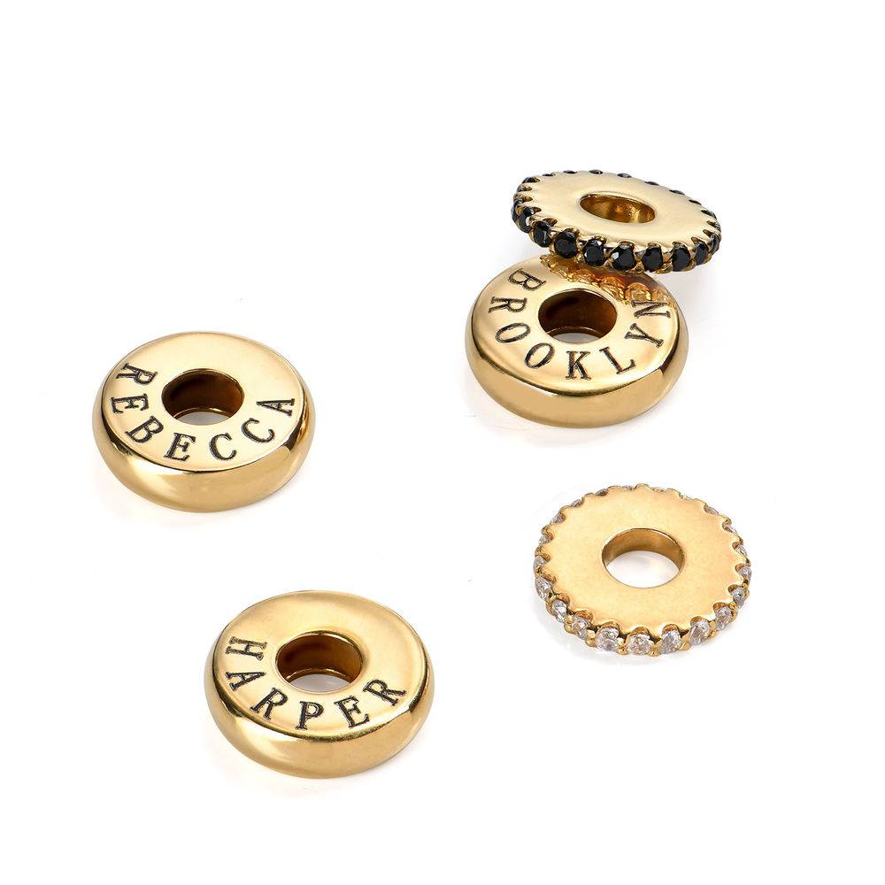 Custom Engraved & Cubic Zirconia Beads in Gold Plating-1 product photo