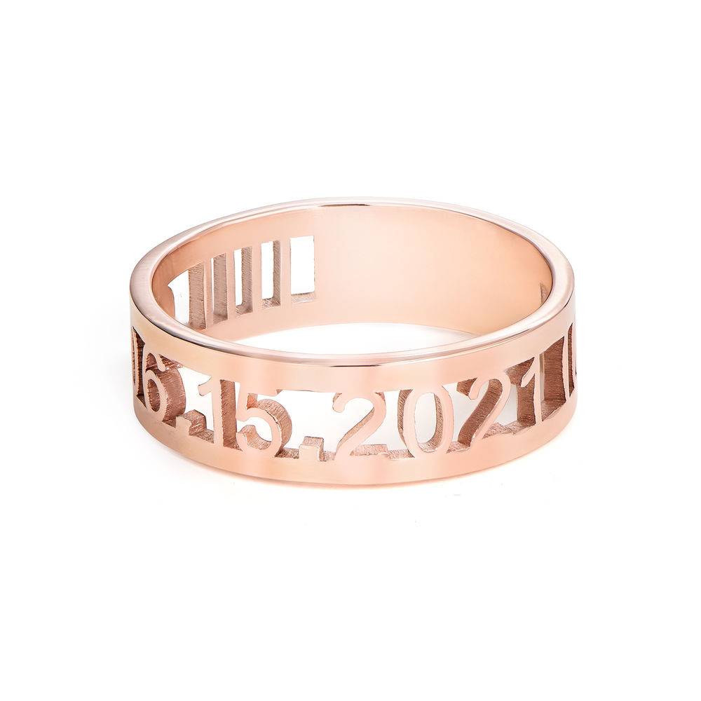Custom Graduation Ring with Diamond in Rose Gold Plating-2 product photo