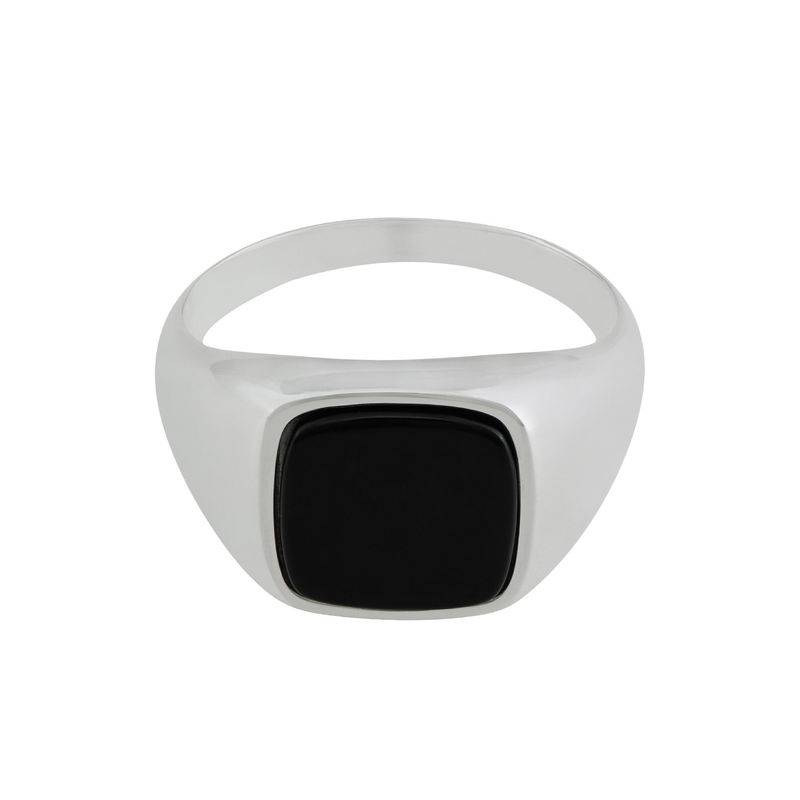 Custom Onyx Stone Signet Ring in Sterling Silver for Men-4 product photo