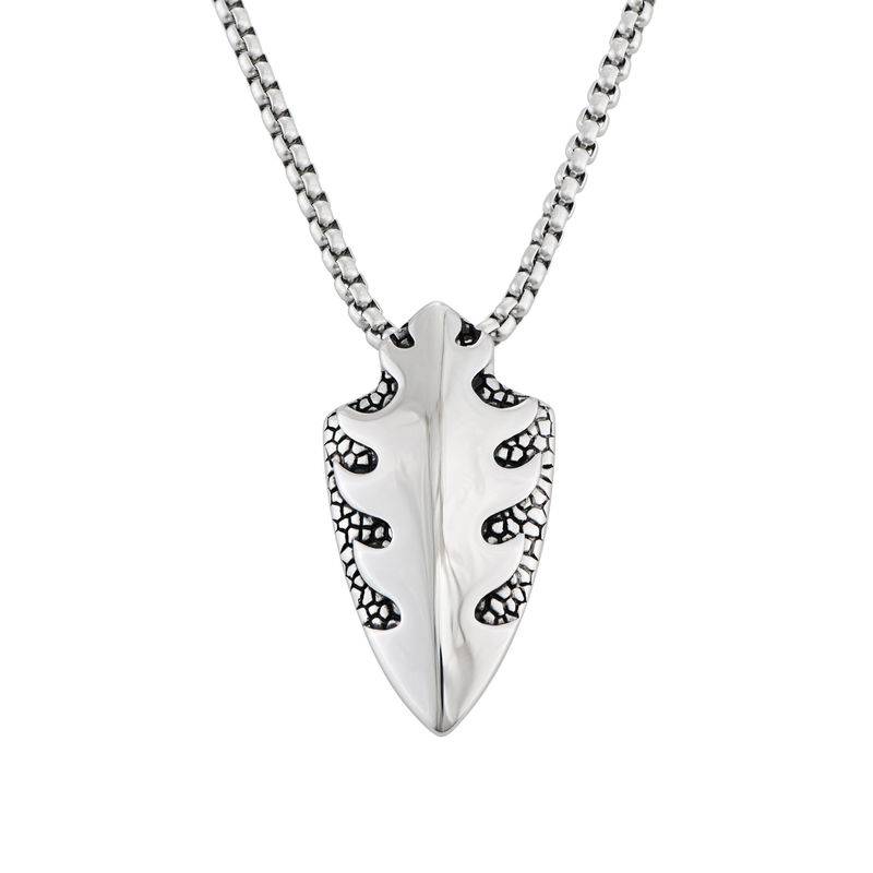 Custom Stilet Shield Necklace for Men in Stainless Steel-1 product photo