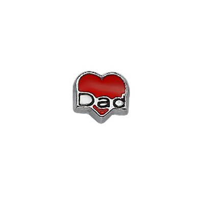 Encanto Corazón Rojo Papá para Medallón Flotante foto de producto