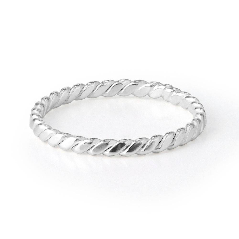 Dainty Braided Ring in Sterling Silver-1 product photo