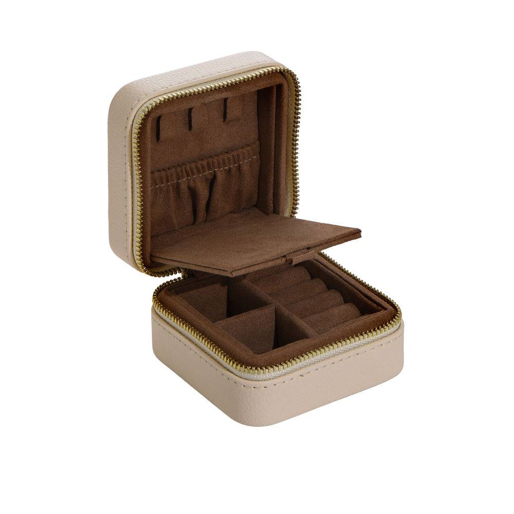 Dainty Jewellery Box in PU beige leather-2 product photo