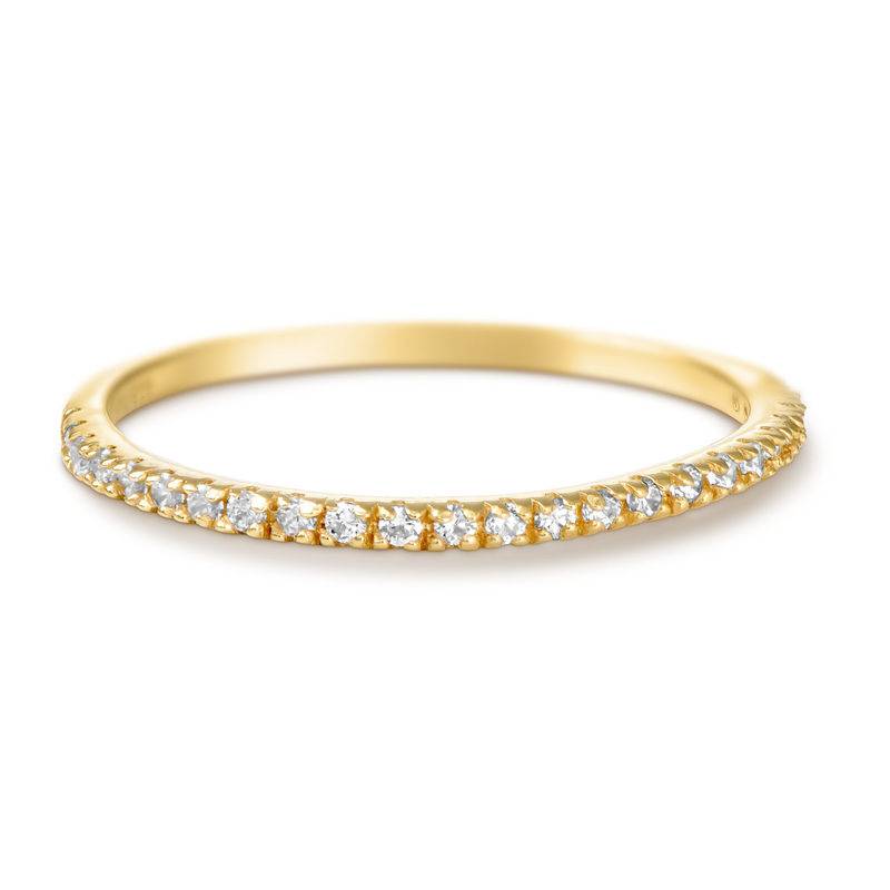 Delicado anillo con circonia cúbica chapado en oro-1 foto de producto