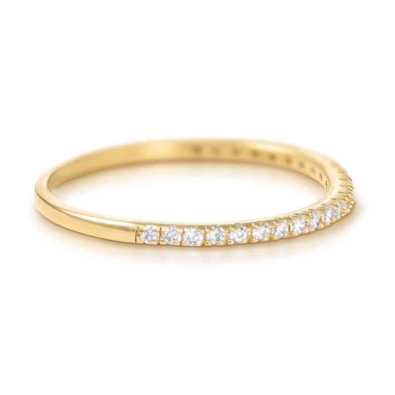 Delicado anillo con circonia cúbica chapado en oro-2 foto de producto