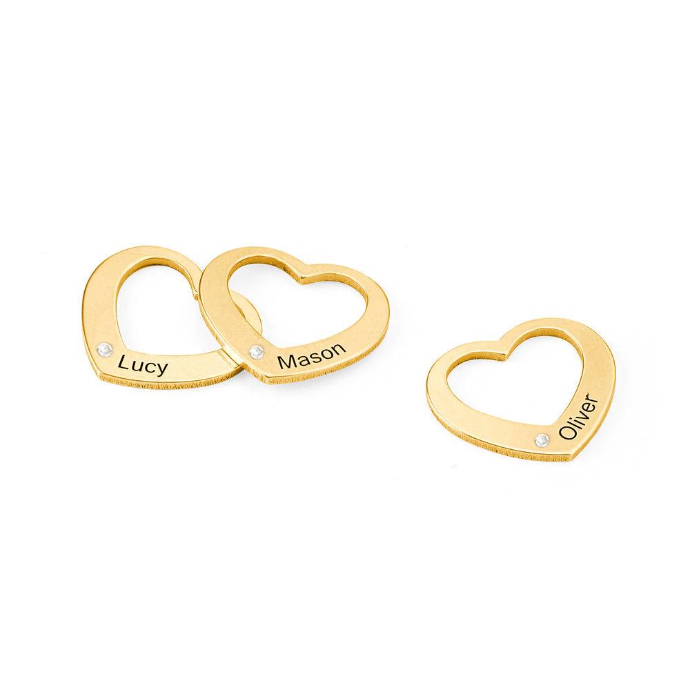 Diamond Heart Charm for Bangle Bracelet in 18ct Gold Vermeil-3 product photo