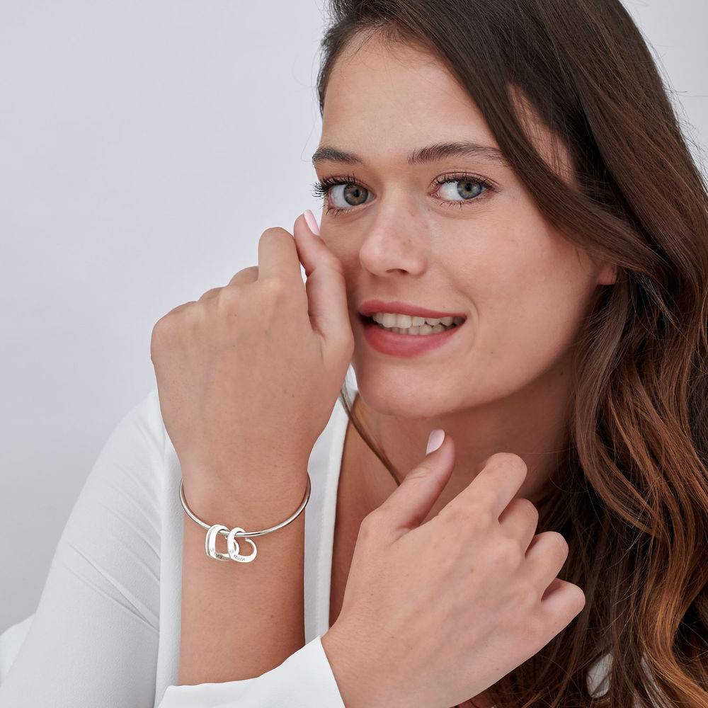 Zilveren hartbedeltje met diamant voor armband-3 Productfoto
