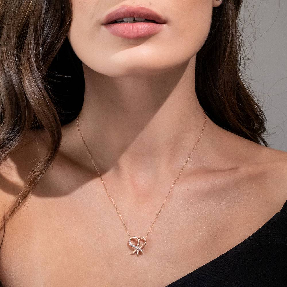 Diamond Heart Necklace Pendant in 10k Rose Gold product photo