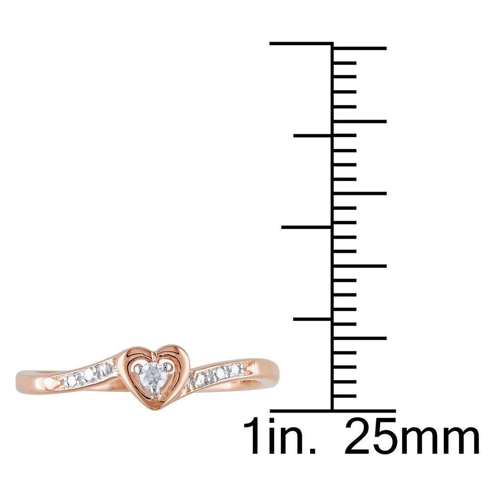 Diamond Heart Promise Ring in Rose Gold Plated Sterling Silver-2 product photo