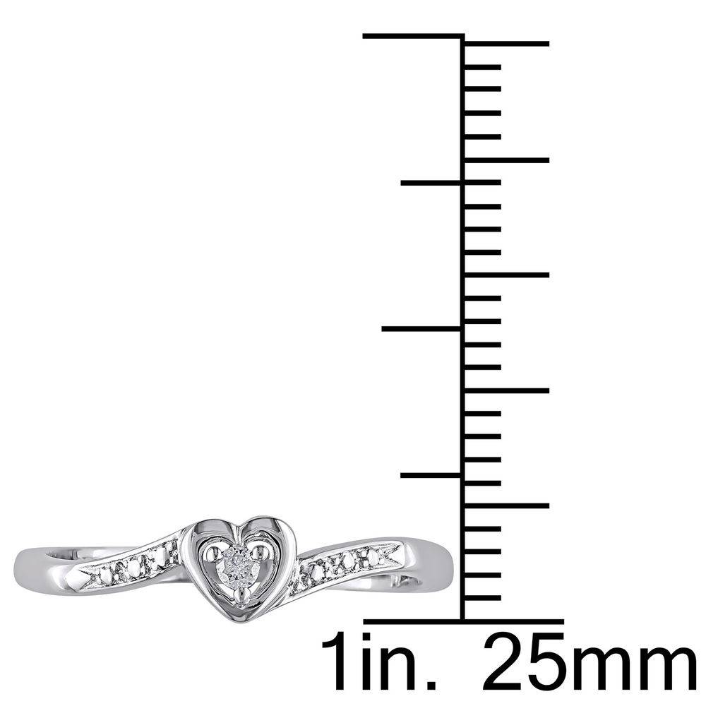 Diamond Heart Promise Ring in Sterling Silver-3 product photo