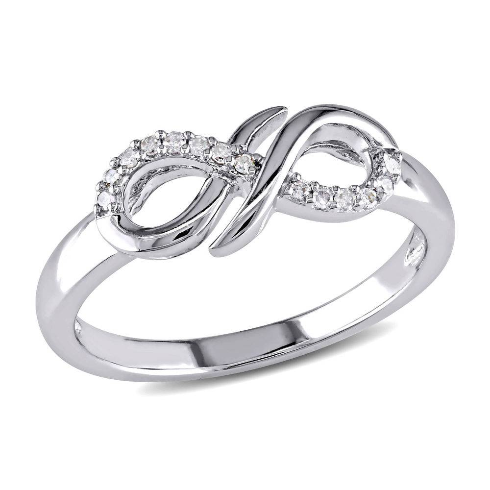 Diamond Infinity Ring in Sterling Silver product photo