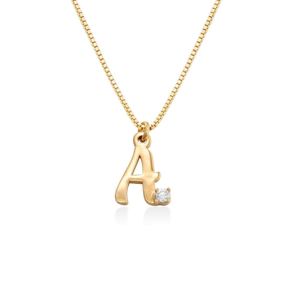 Diamond initial necklace in 18K Gold Plating
