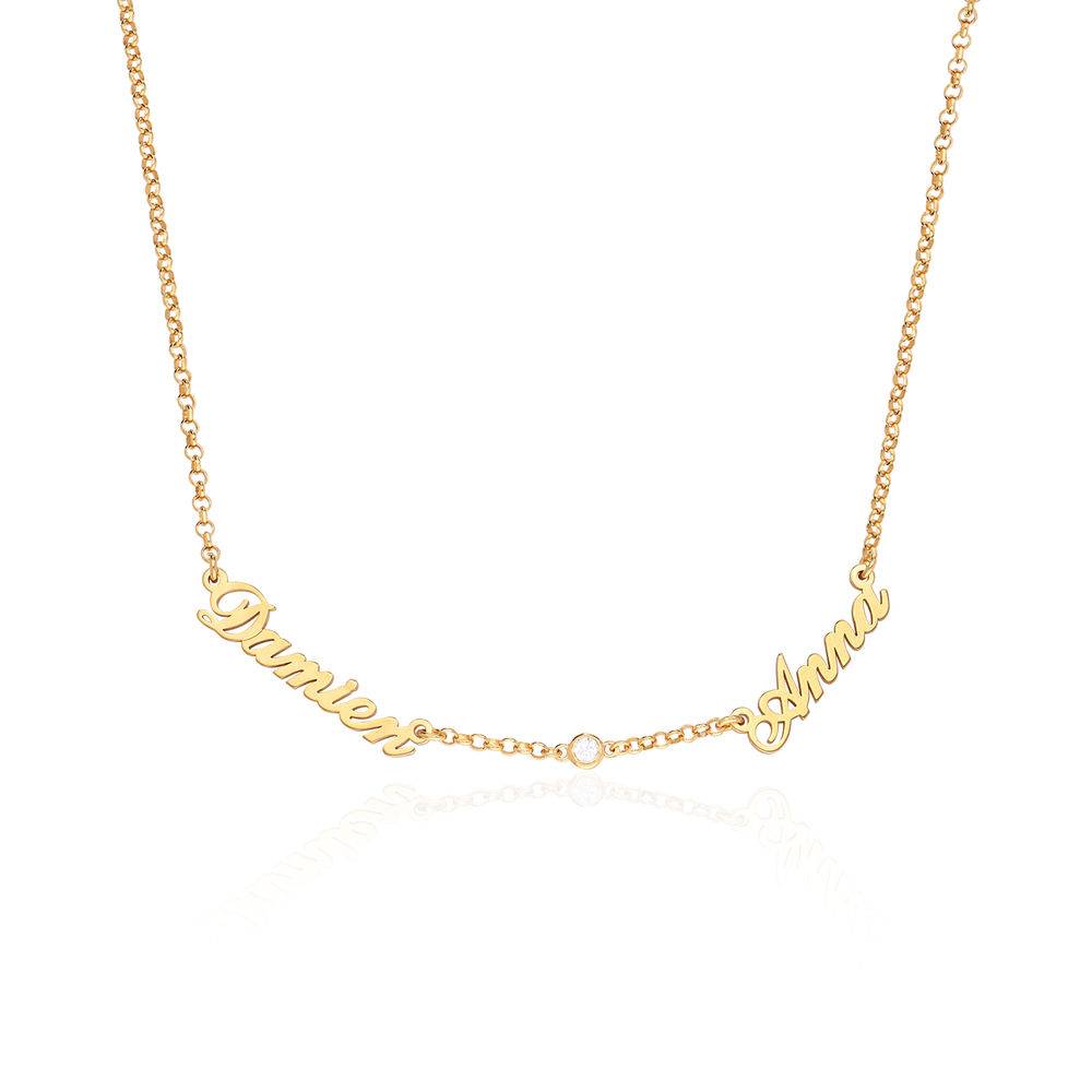 Collar con Nombres Múltiples Estilo Heritage Chapado en Oro de 18K con Diamante foto de producto
