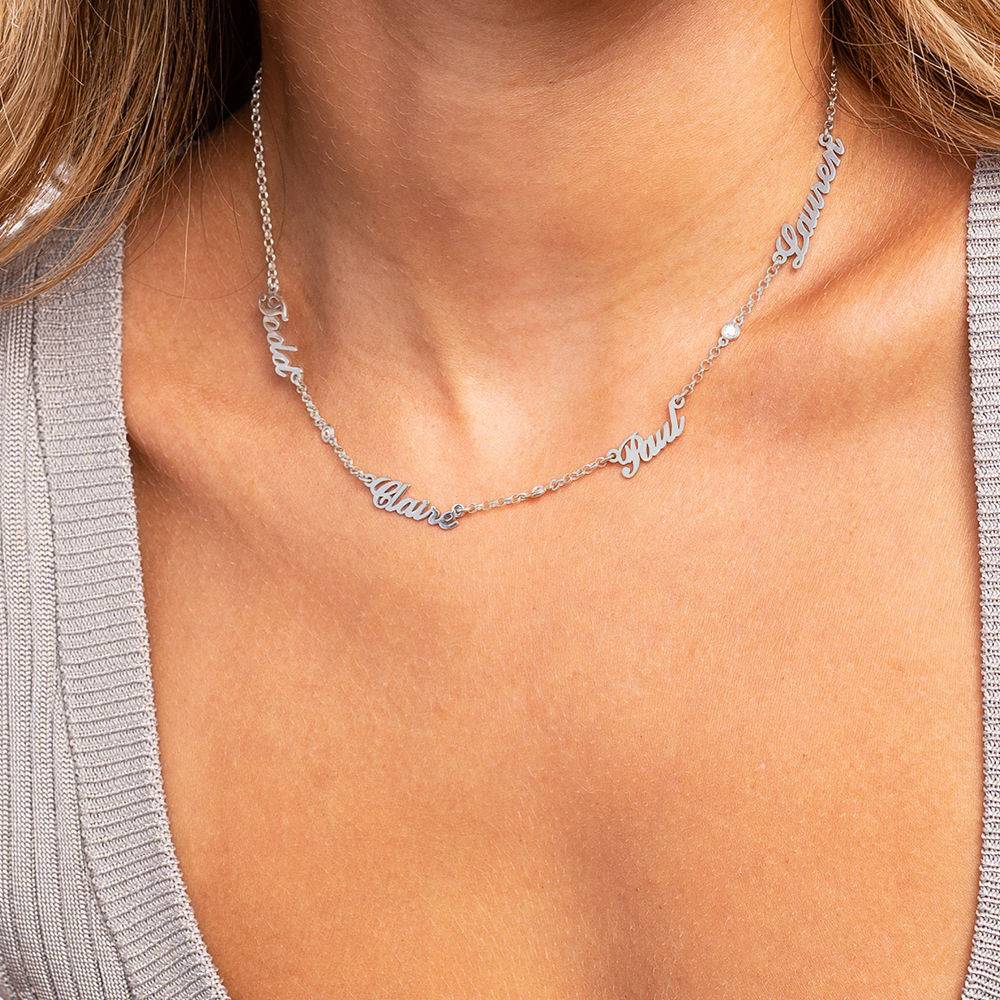 Heritage Diamond Multiple Name Necklace in Sterling Silver-4 product photo