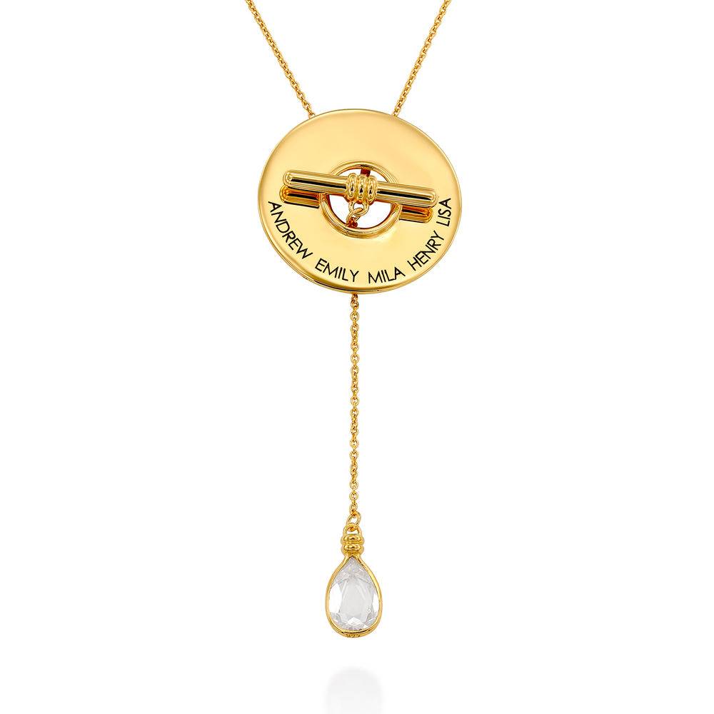 Diana Lariat Engraved Necklace in Gold Vermeil-1 product photo
