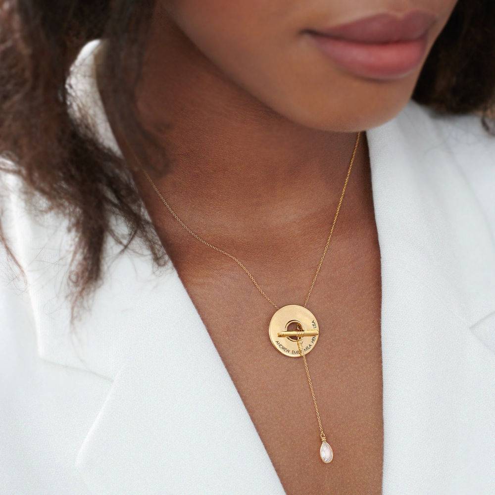 Diana Lariat Engraved Necklace in Gold Vermeil product photo