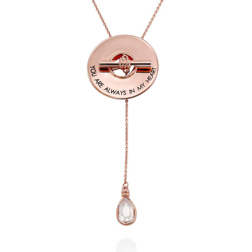 Diana Lariat Engraved Necklace in Rose Gold Plating product photo