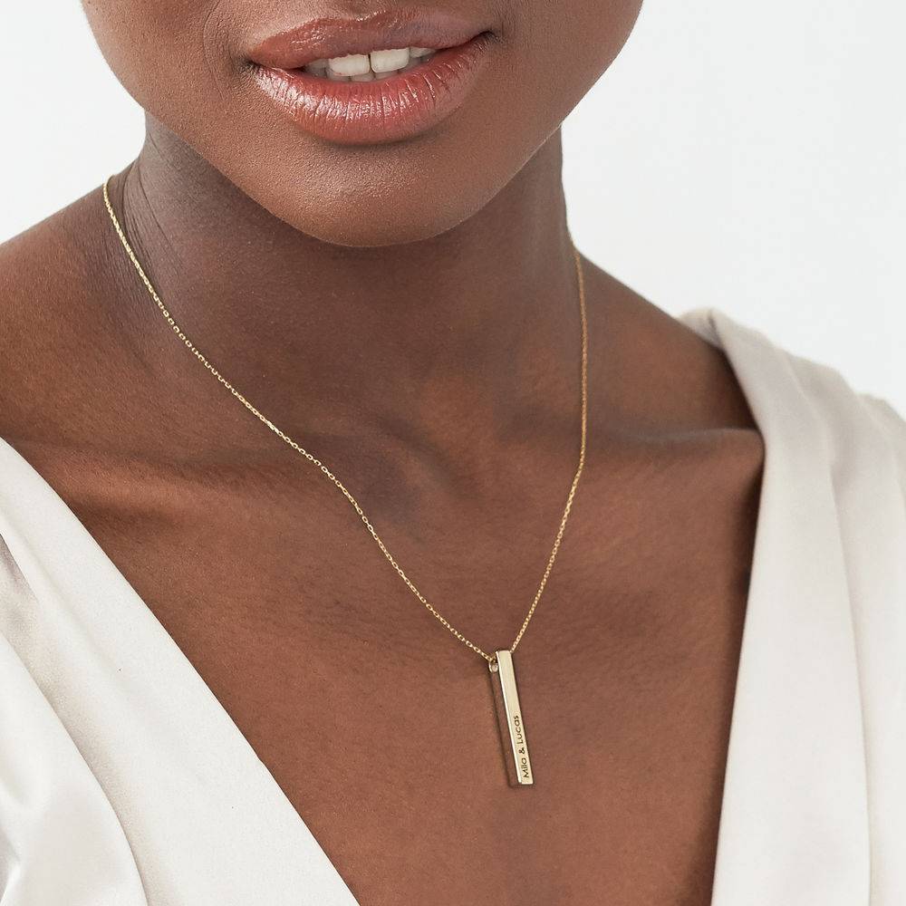 Totem 3D Bar Necklace in 14ct Gold-5 product photo