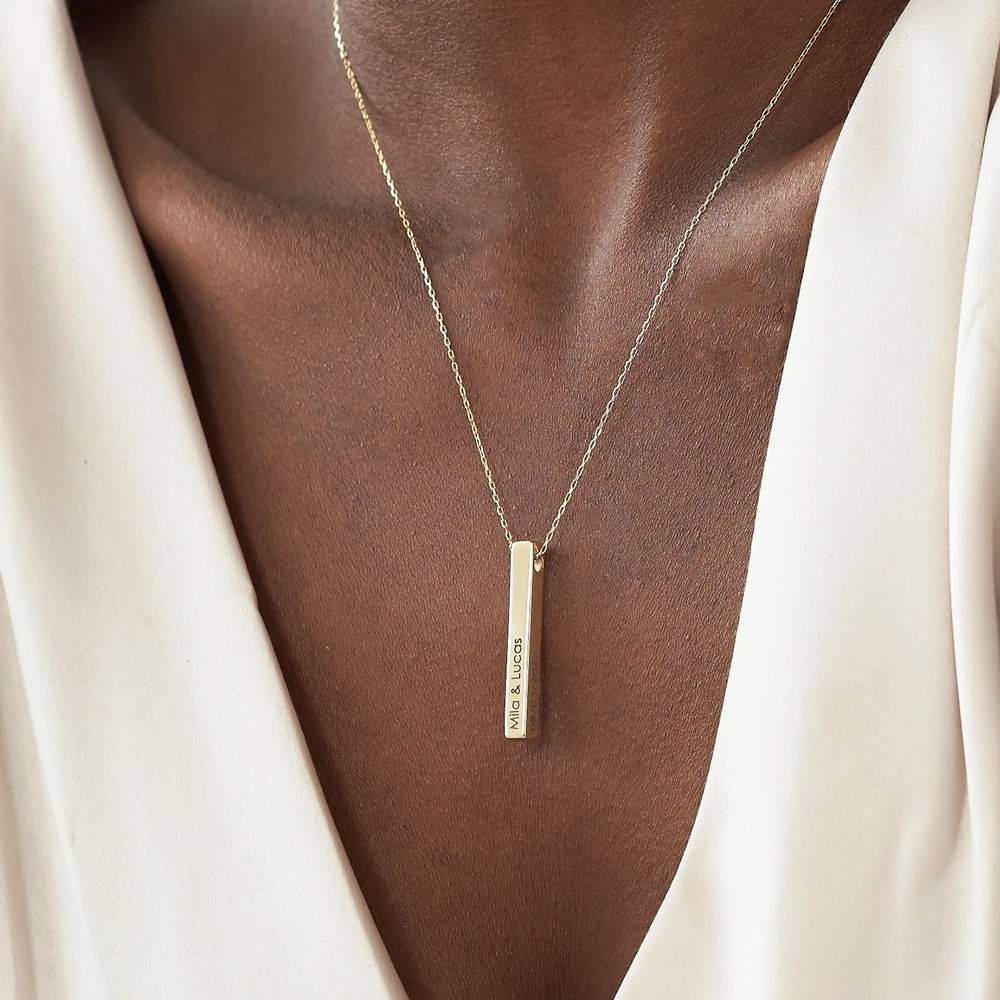 Totem 3D Bar Necklace in 14ct Gold-2 product photo