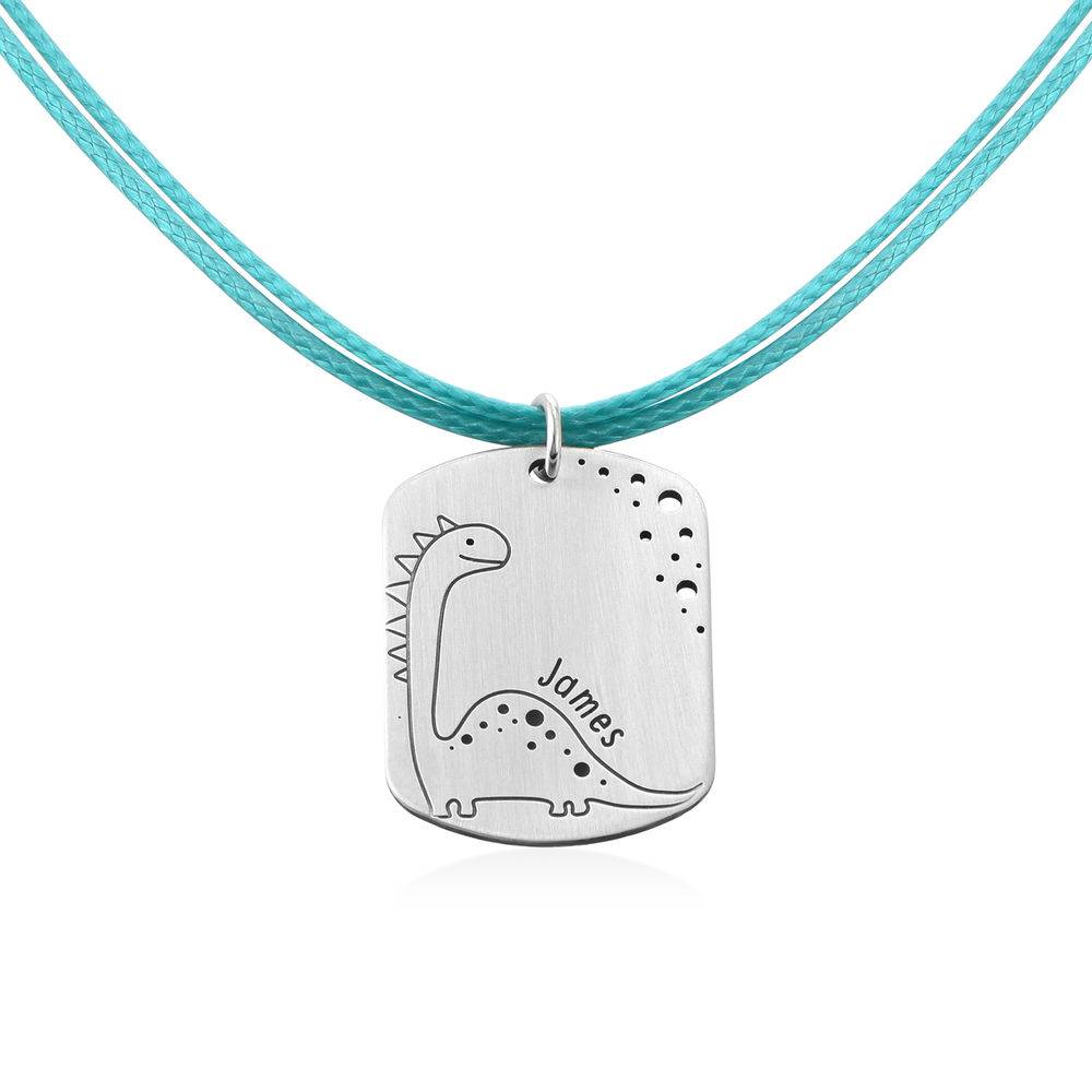 Dinosaur Custom Dog Tag in Sterling Silver product photo