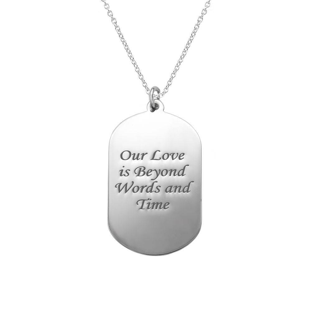 Dog tag photo necklace in Sterling Silver product photo