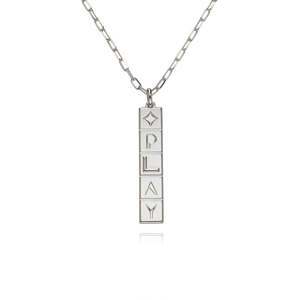 Domino ™ Vertical Tile Necklace in Sterling Silver-5 product photo