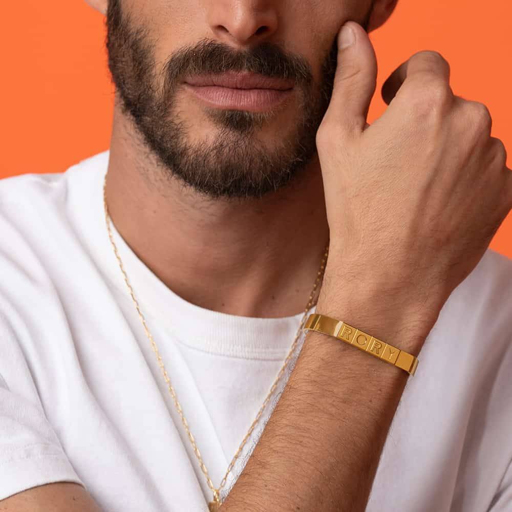 Domino ™ manchet armband voor heren in 18k goud vermeil-2 Productfoto